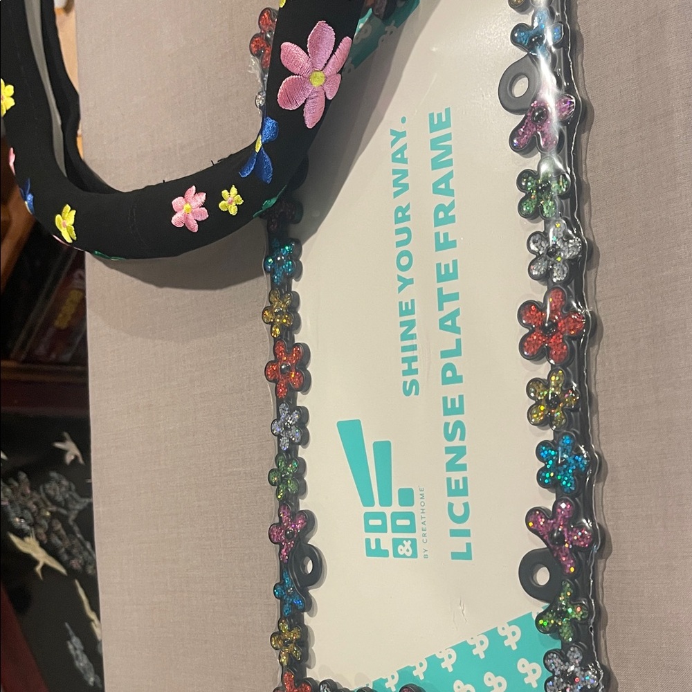 Colorful Floral License Plate Frame